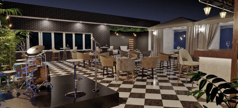 Rooftop Restaurant 3D Design